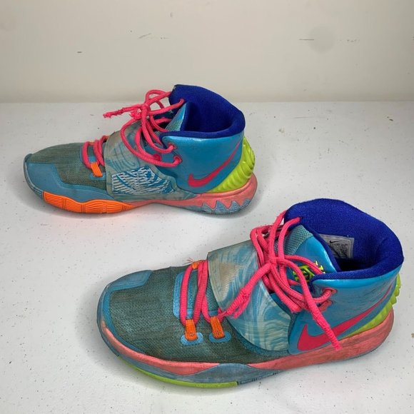 Nike Boys 7Y Blue Kyrie 6 GS Pool Lace Up Mid Top Basketball Shoes CZ4686-409 - Picture 5 of 10